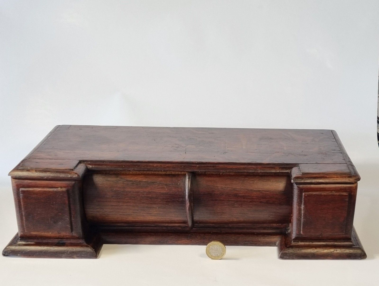 Antique 19th Century Solid Oak Desk Top Drawer Writing Box Collectors Storage photo 140.0