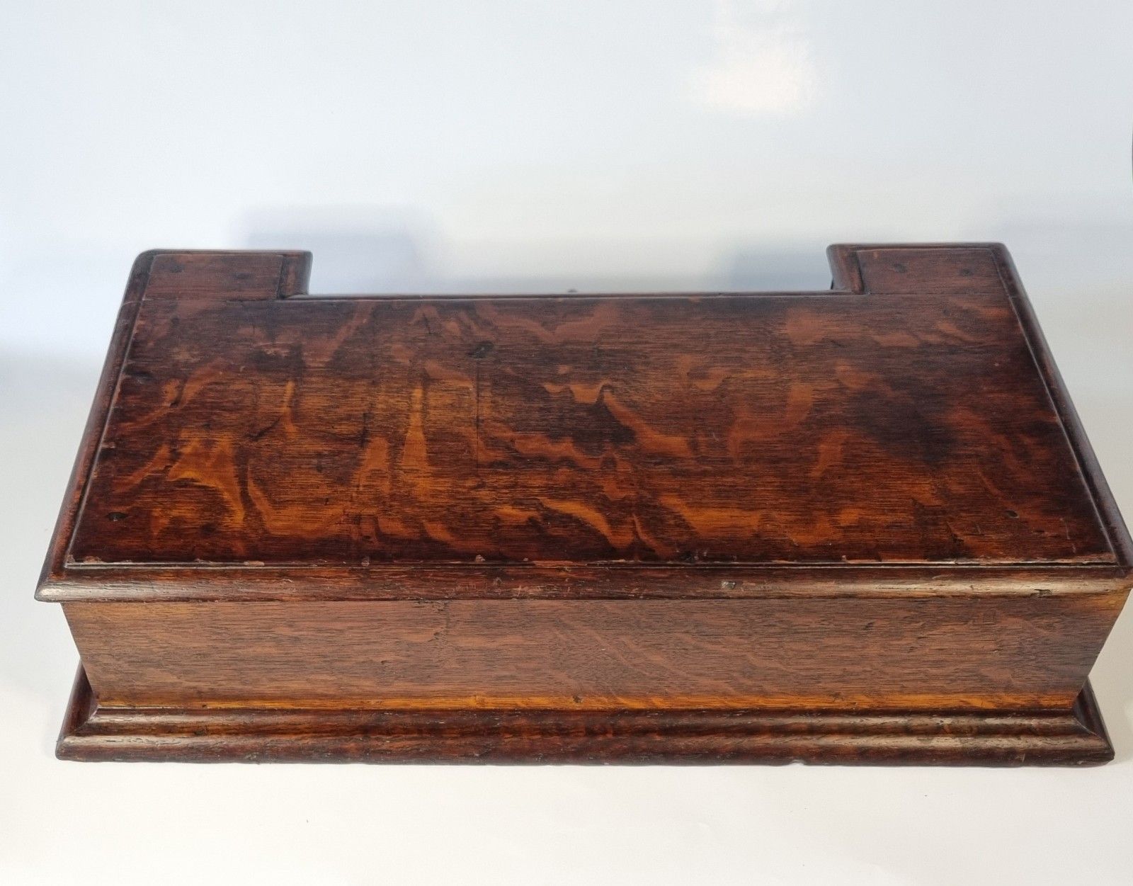 Antique 19th Century Solid Oak Desk Top Drawer Writing Box Collectors Storage photo vintage