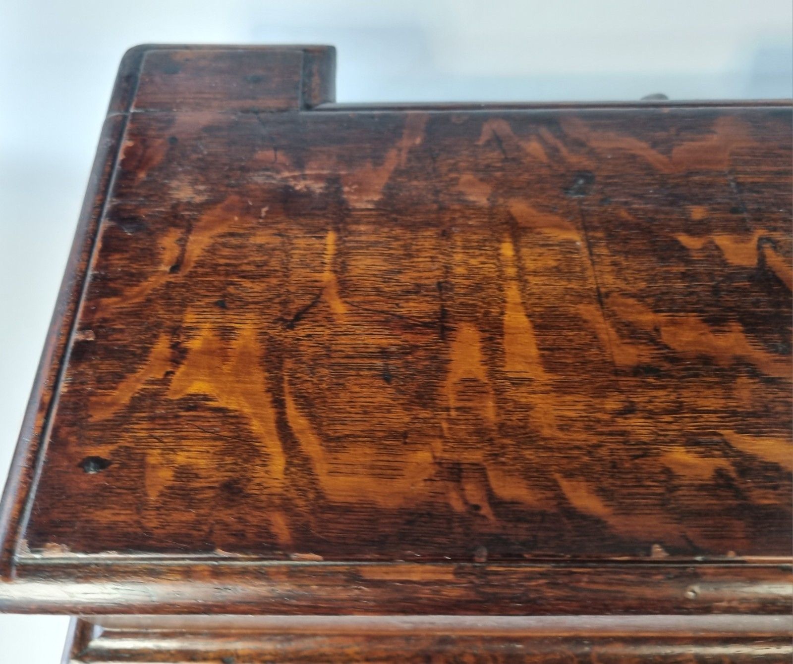 photo furniture Antique 19th Century Solid Oak Desk Top Drawer Writing Box Collectors Storage