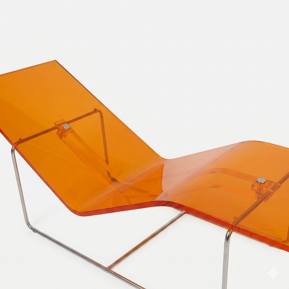 Postmodern Futurism Out/In Chaise Longue In Amber Colored Acrylic By Jean Marie Massaud For Driade, 2001 photo 2027.0