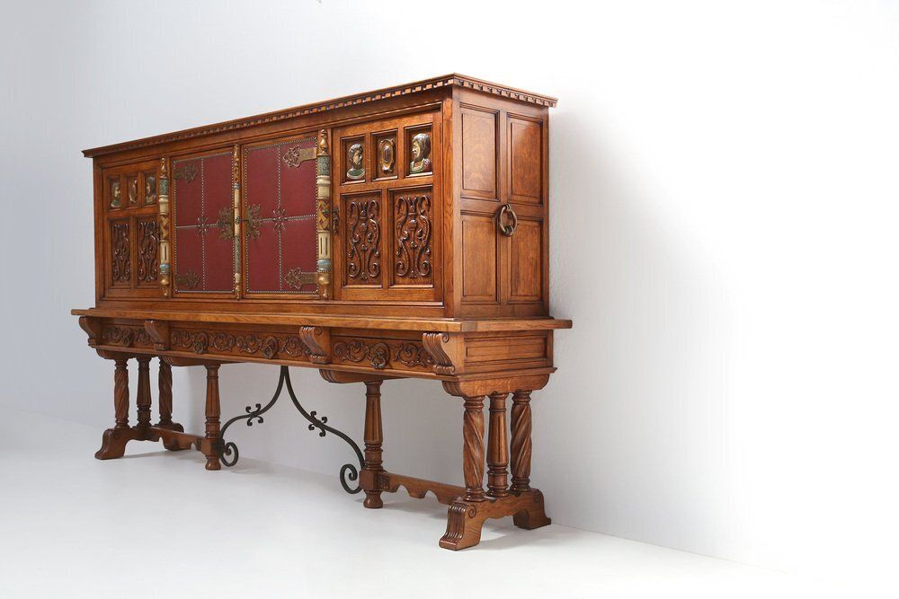 6467.0 20th Century Baroque Carved Sideboard, Spain, 1950 photo
