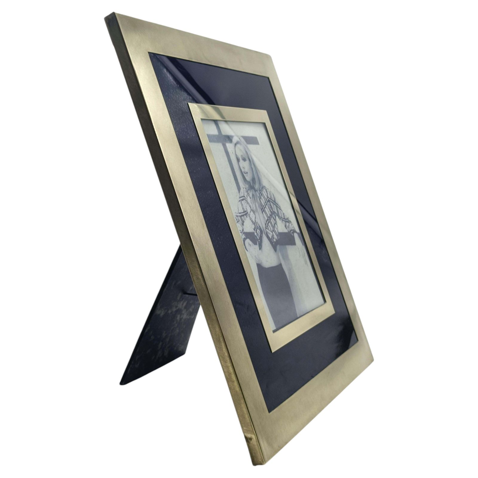 Mid Century Modern Picture Frame In Brass And Lacquer, Italy, 1970s