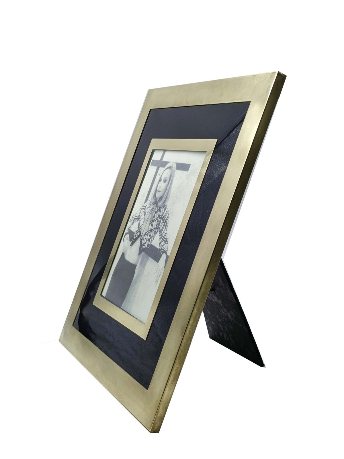 Mid Century Modern Picture Frame In Brass And Lacquer, Italy, 1970s photo for sale
