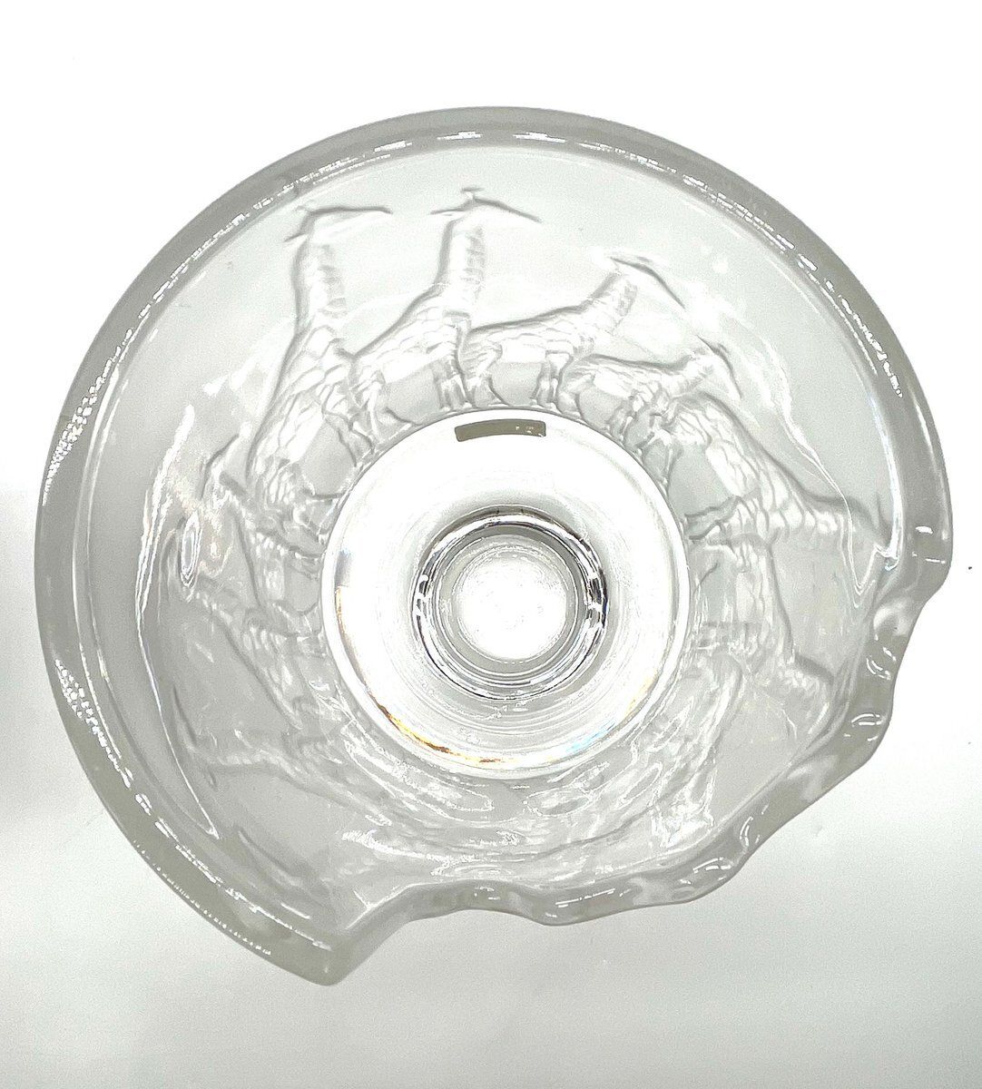 216.0 Large Frosted Glass Vase With Giraffes By Nachtmann, 1990s photo
