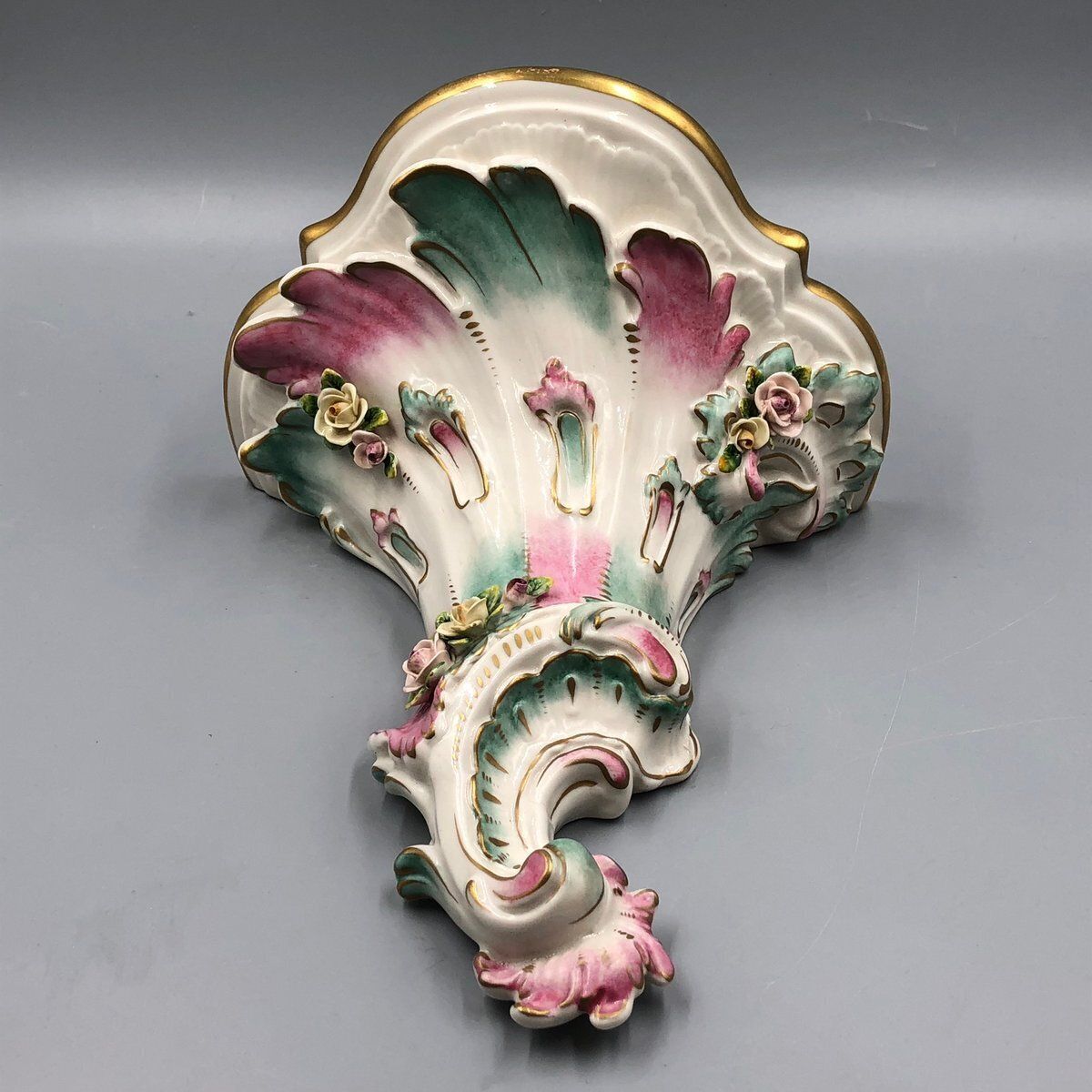 Hand Painted Porcelain Wall Brackets In Rococo Style By Kämmer, Dresden, Set Of 3 photo 585.0