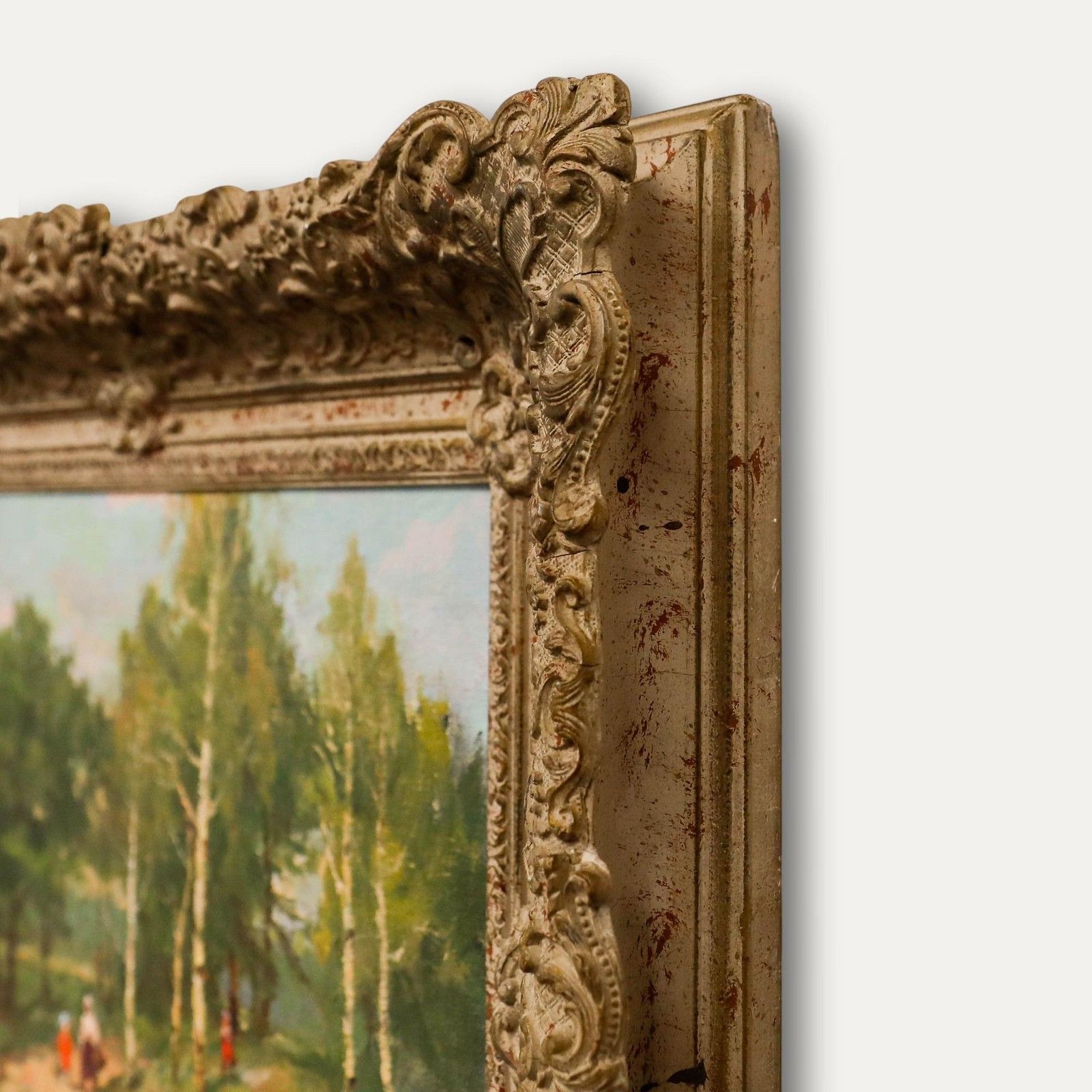 Framed Mid 20th Century Oil Over The Bridge photo buy