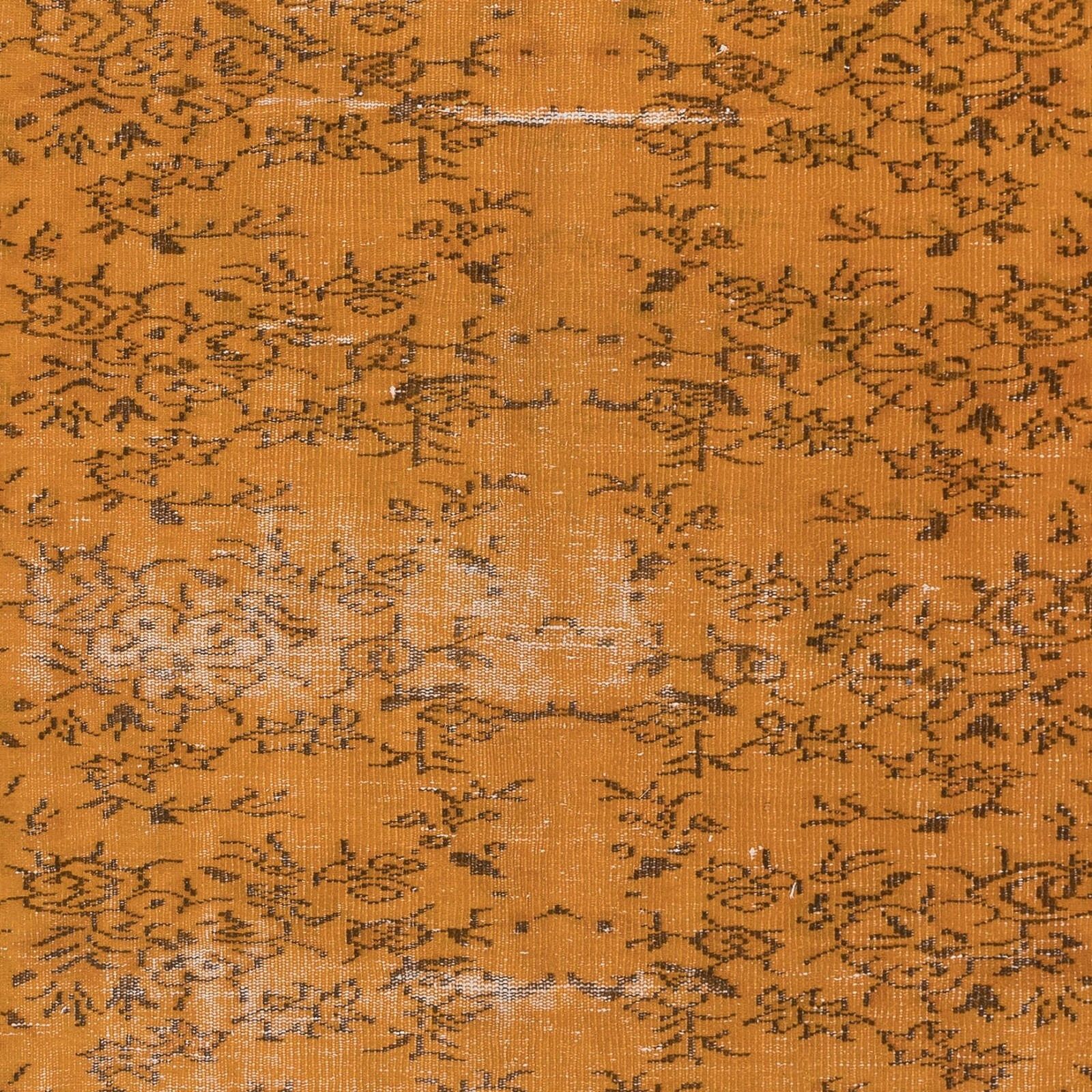 6x8.8 Ft Handmade Turkish Rug In Orange, Ideal For Modern Interiors photo 459.0