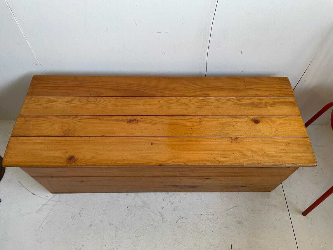 Large 1980s Era Pine Blanket Box Chest Or Ottoman photo buy