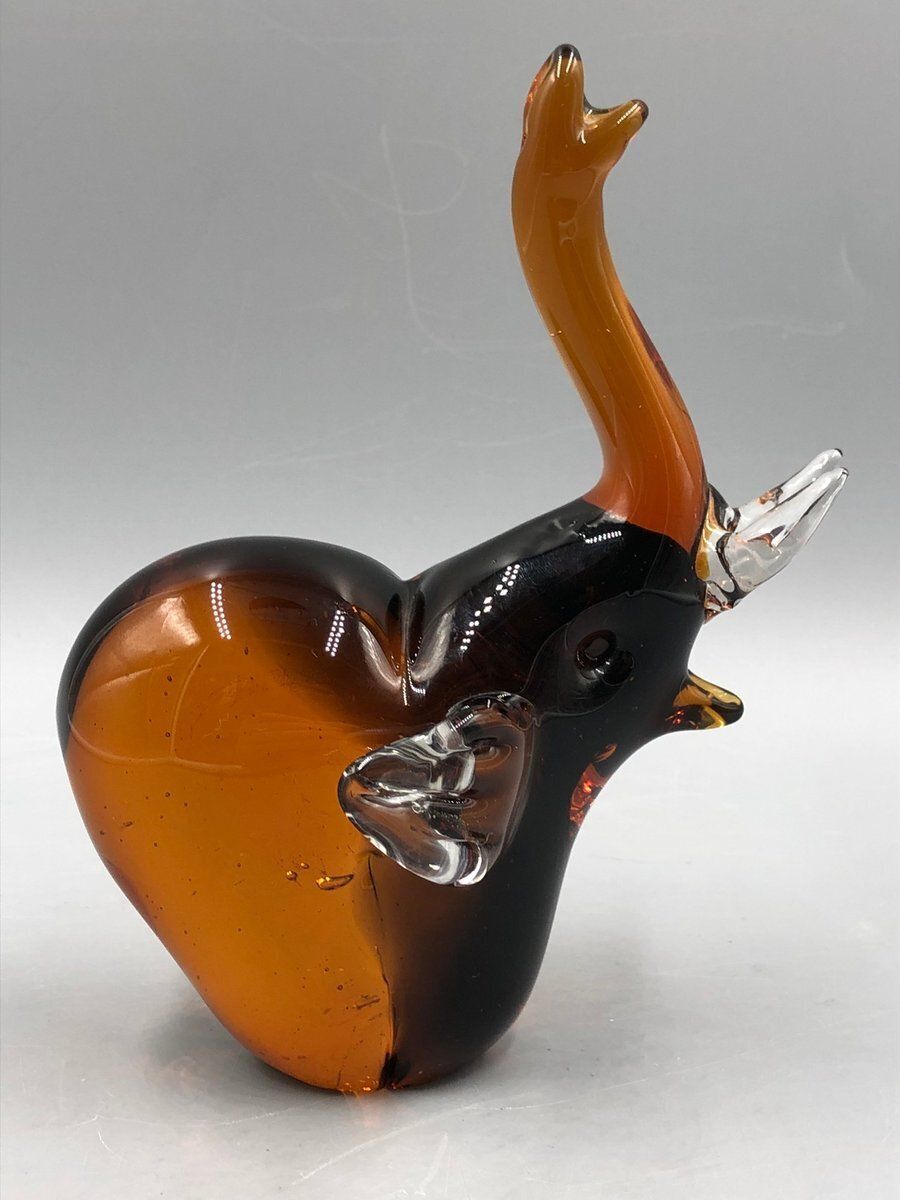Mid Century Elephant Figurine Made Of Murano Glass, 1950s photo for sale