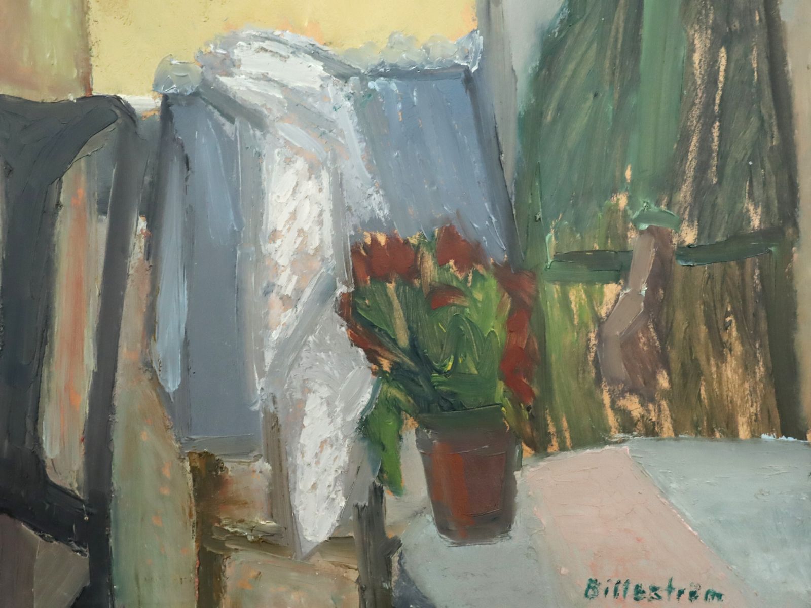 Morning At The Window  Oil Painting photo vintage