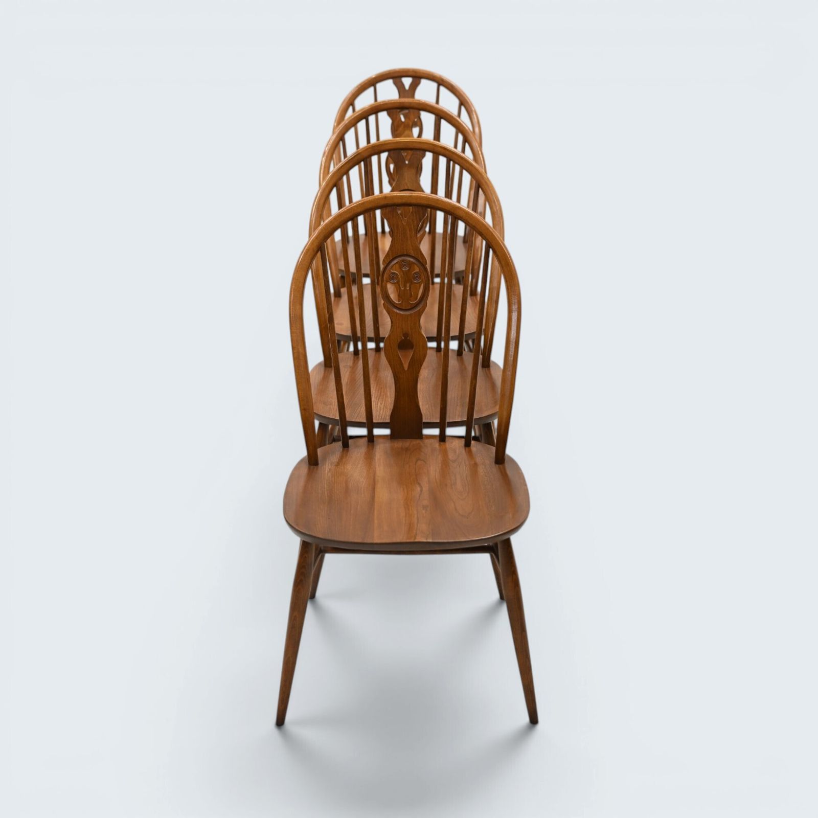 4 Ercol Fleur De Lys Bow Back Kitchen/Dining Chairs Model 878 Free Uk Delivery photo for sale