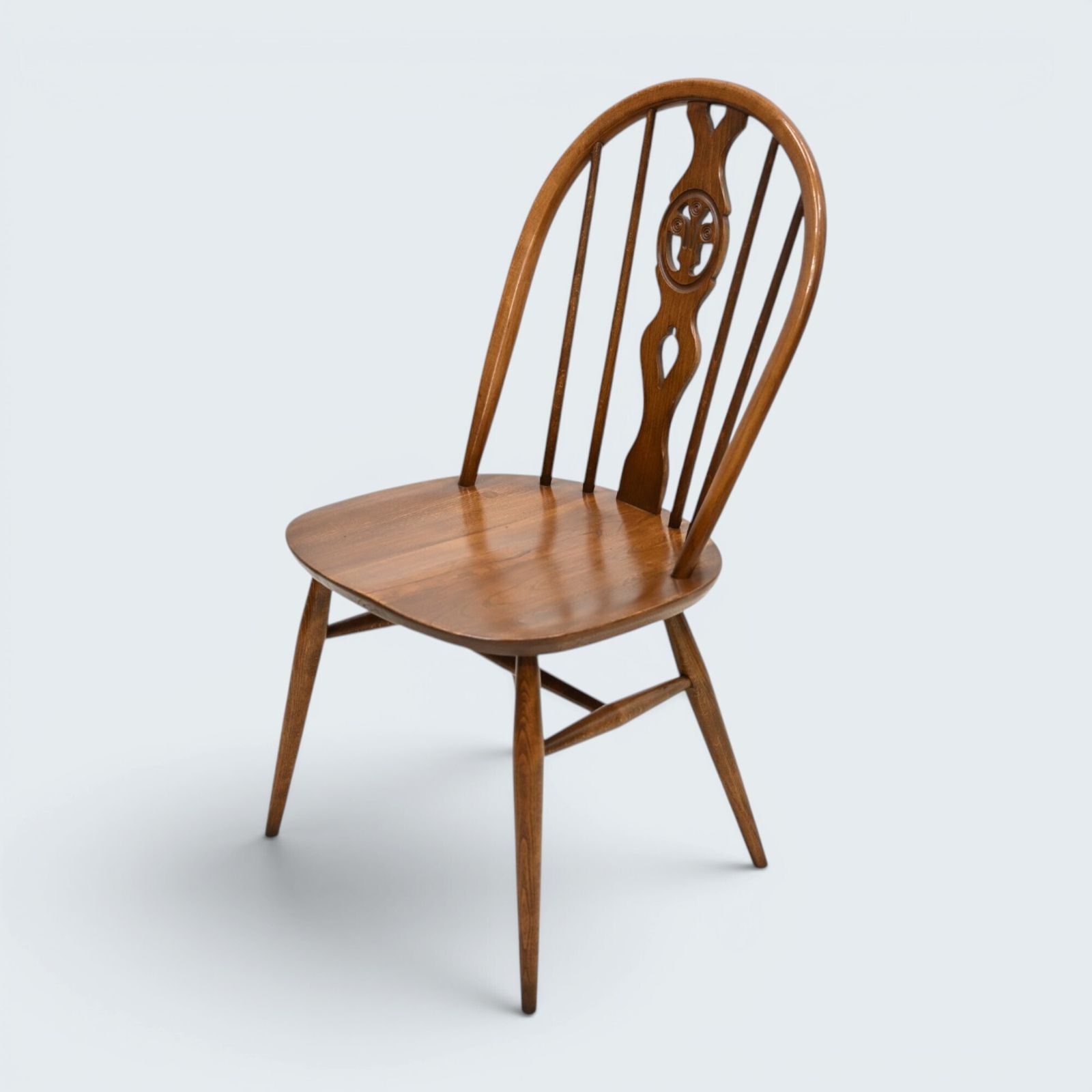 4 Ercol Fleur De Lys Bow Back Kitchen/Dining Chairs Model 878 Free Uk Delivery photo vinterior