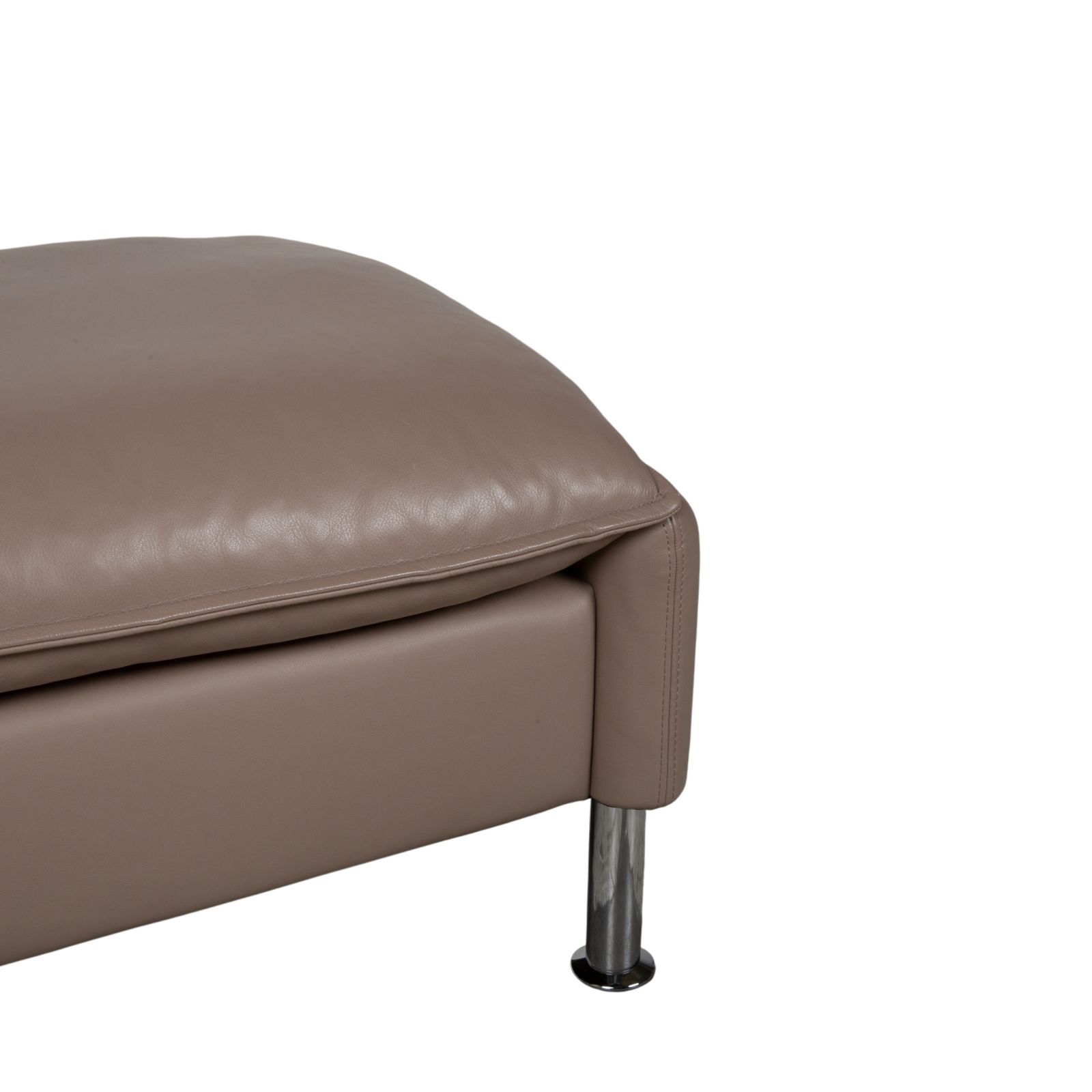 Tabouret Erpo Porto en cuir brun taupe photo Mobilier