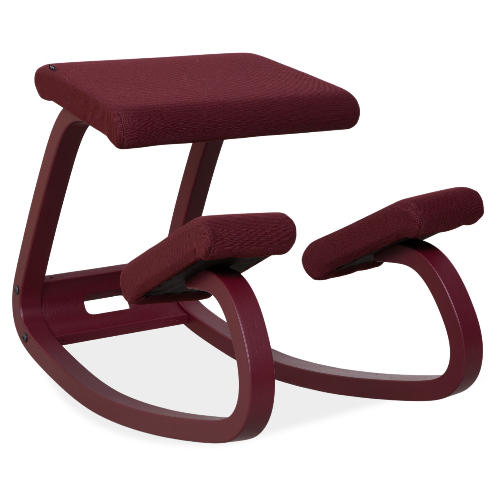 Varier Variable Monochrome Kneeling Wooden Stool Fabric Violet Plum