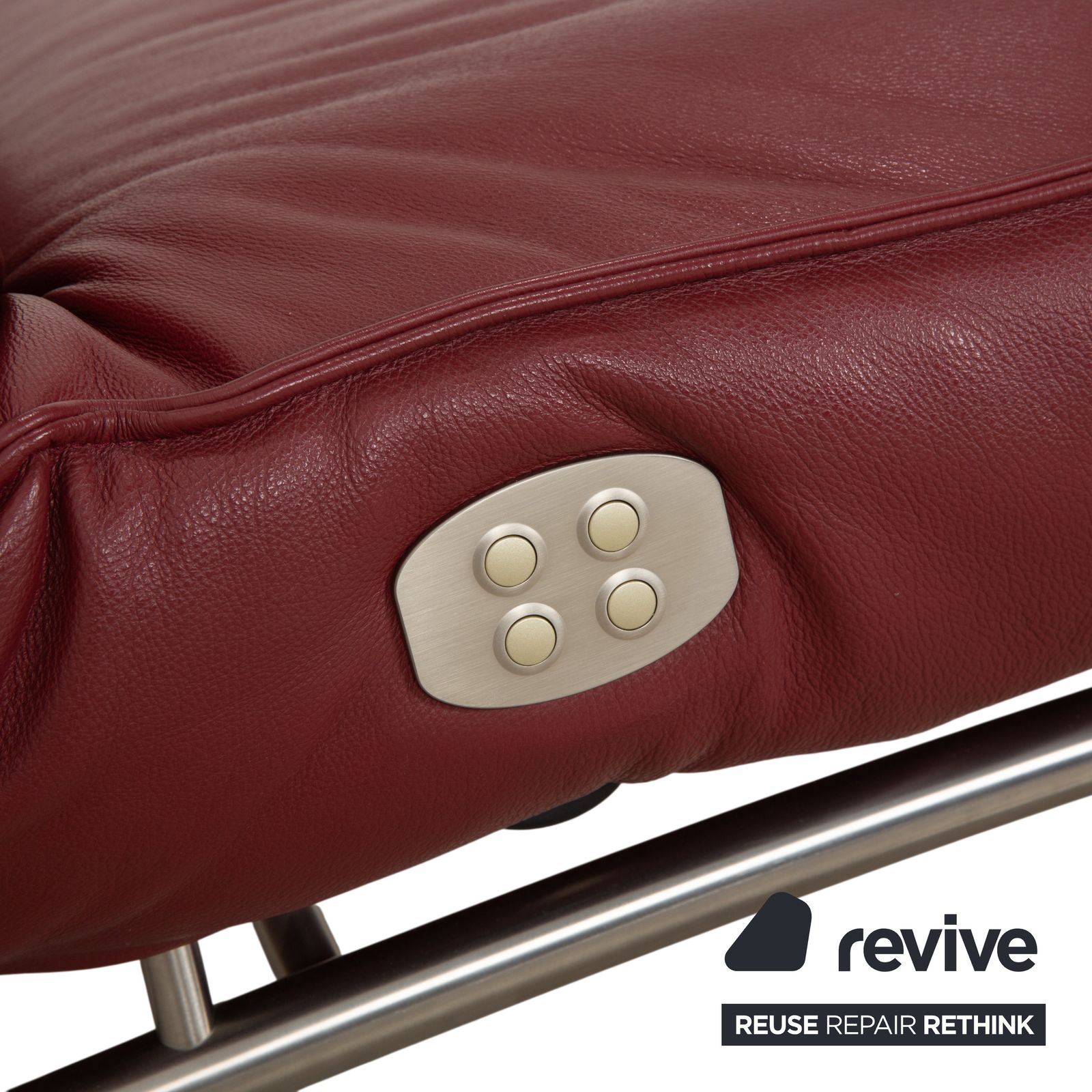 Koinor Jonas Leather Lounger Red Electric Function Battery photo vinterior
