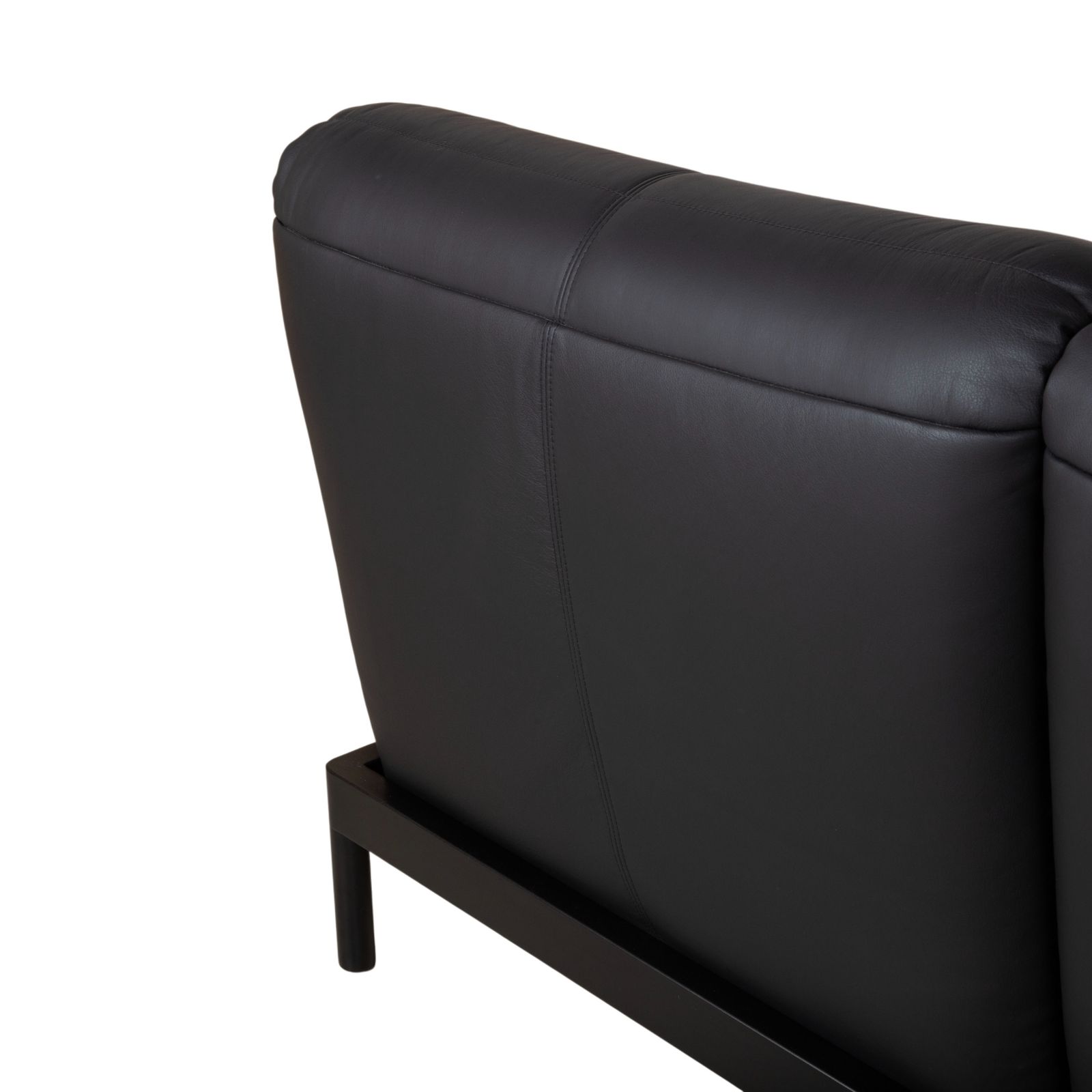 Rolf Benz Plura Leather Corner Sofa Black Manual Function photo vintage