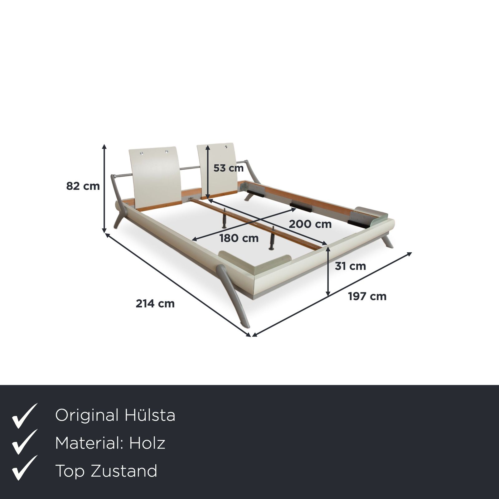 Lit Hülsta Fancy en bois blanc, chambre à coucher photo furniture
