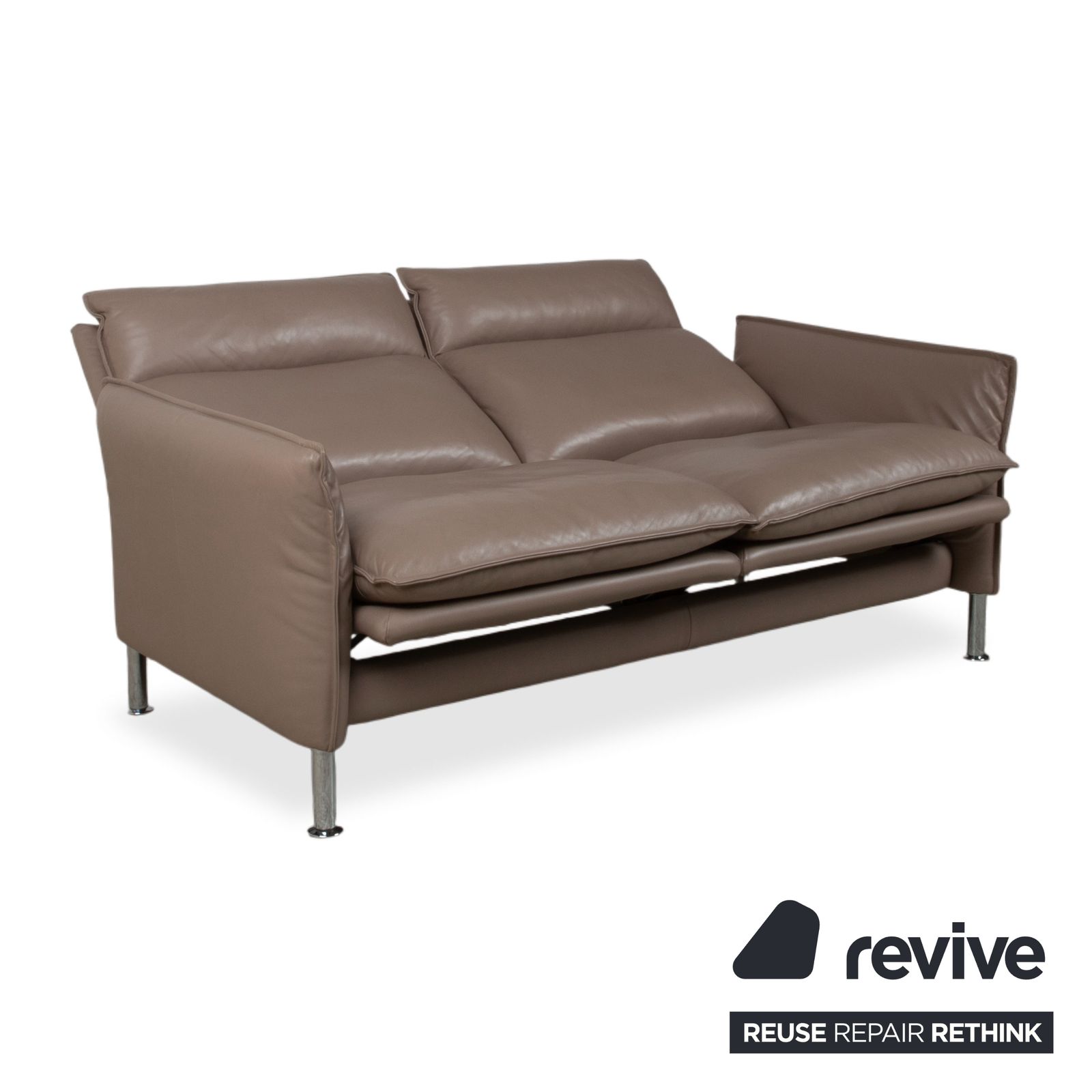 Erpo Porto Leren Tweezitter Bruin-Taupe Sofa met Manuele Functie photo Meubels