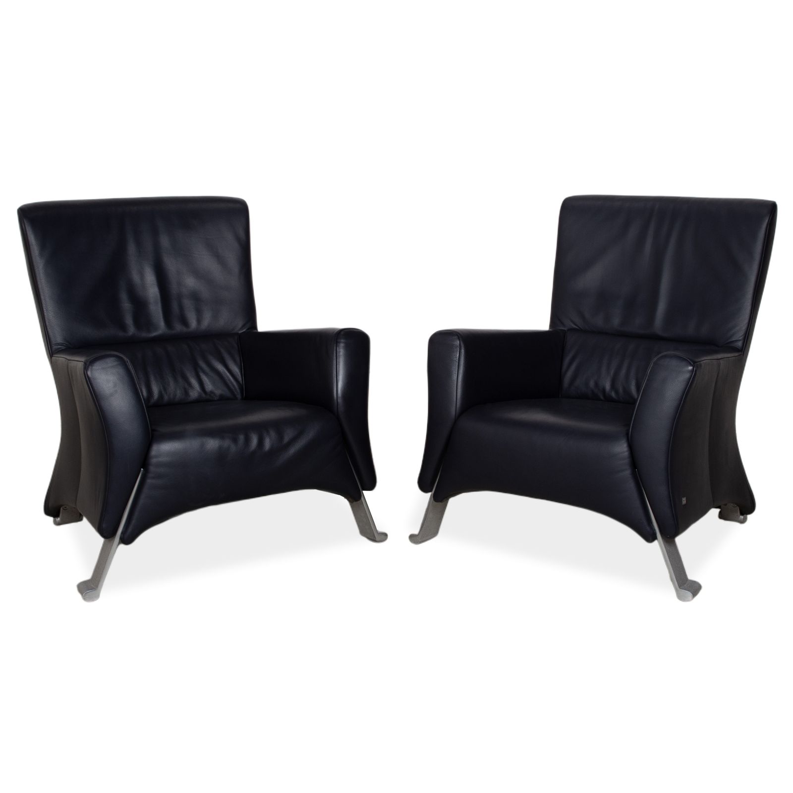 Ensemble fauteuil Rolf Benz 322 en cuir bleu photo for sale