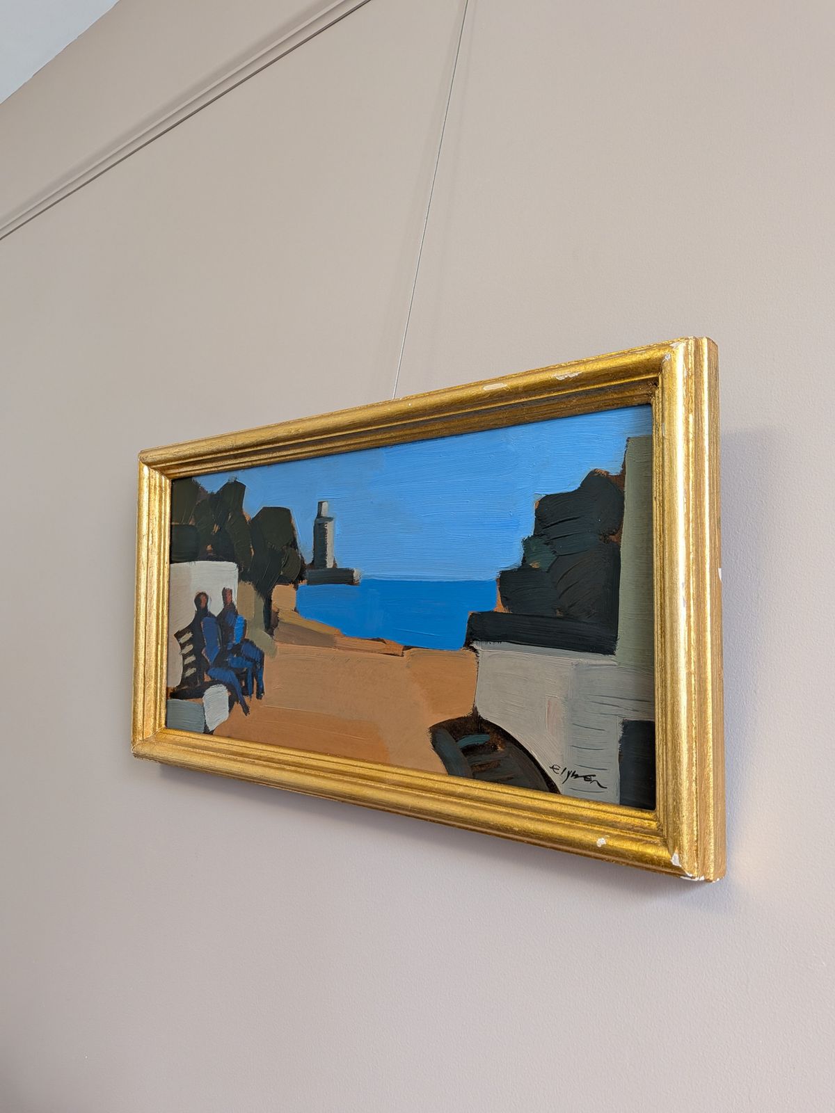 Seaside Conversation  Oil Painting photo for sale