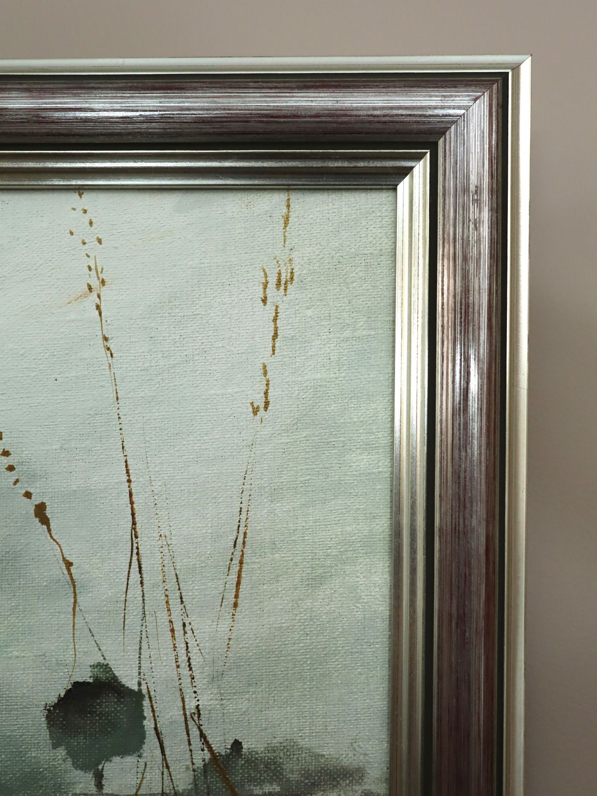 Winter Reeds  Oil Painting, Mid 20th Century photo 446.0