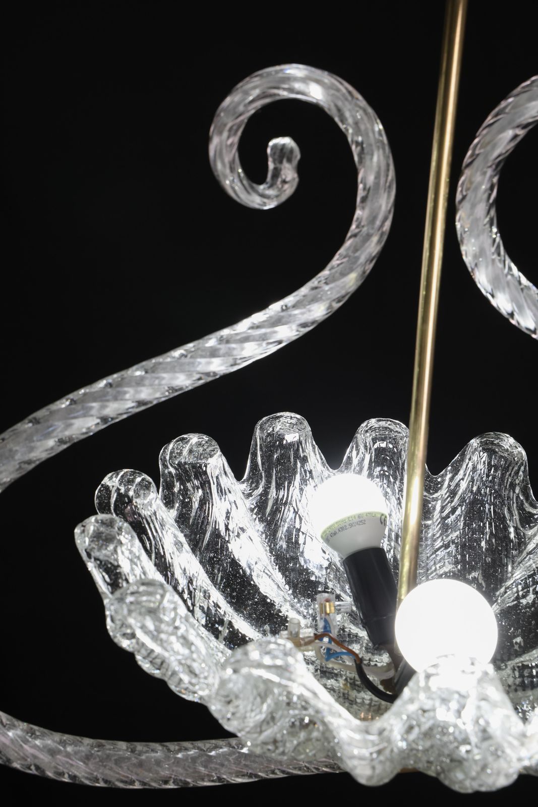 photo furniture Charming Art Deco Pendant Chandelier By Ercole Barovier, 1940s
