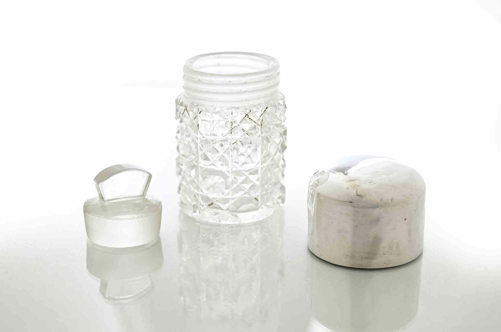 Vintage Cut Glass Vanity Jar With Sterling Silver Lid–Crystal Trinket... 1960s photo furniture