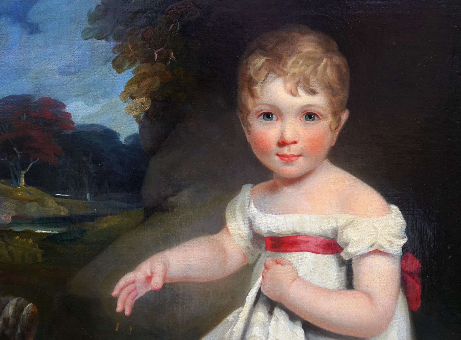 William Owen Portrait Of Young Girl Feeding Chickens   British 19th Century Art Oil Painting Circa 1810 photo vinterior