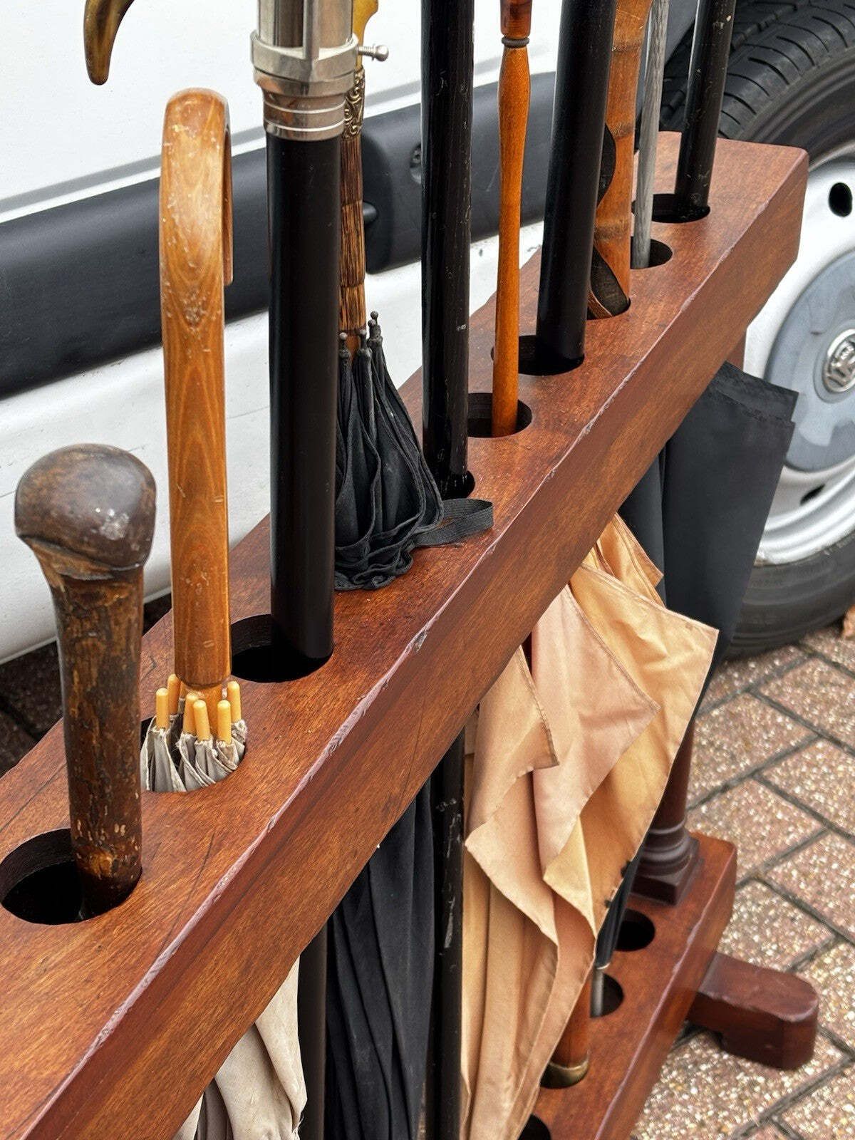 Mahogany Walking Stick Stand. Holds 10. photo 895.0