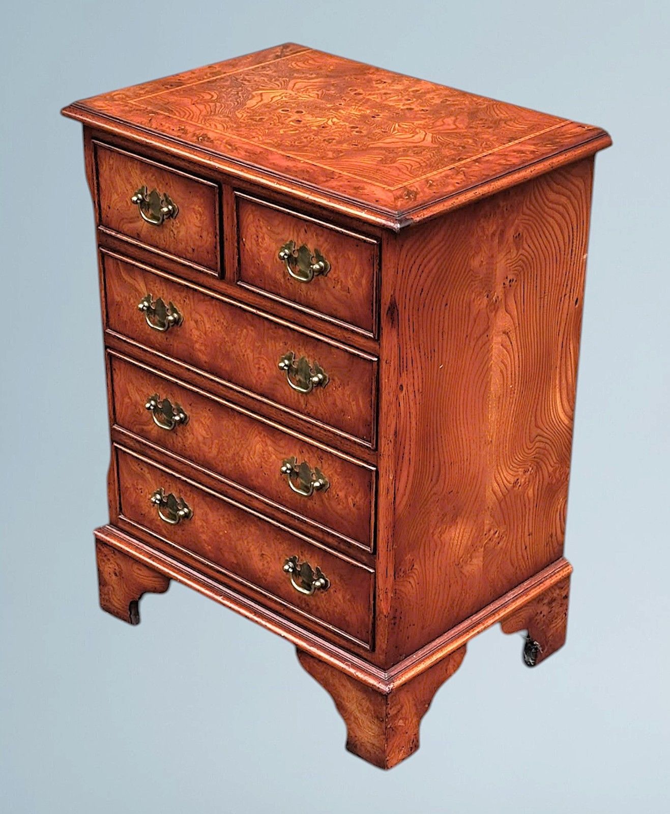 Furniture Small Figured Walnut Chest Of Drawers photo