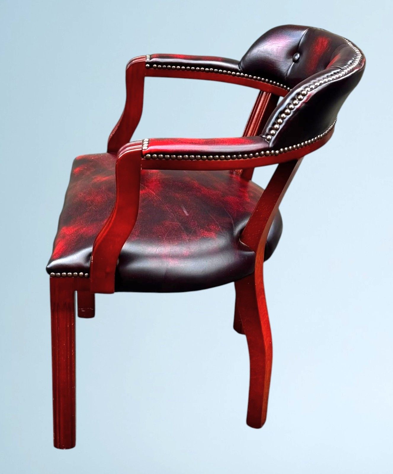Leather Chesterfield Court Chair / Leather Office Chair photo vintage