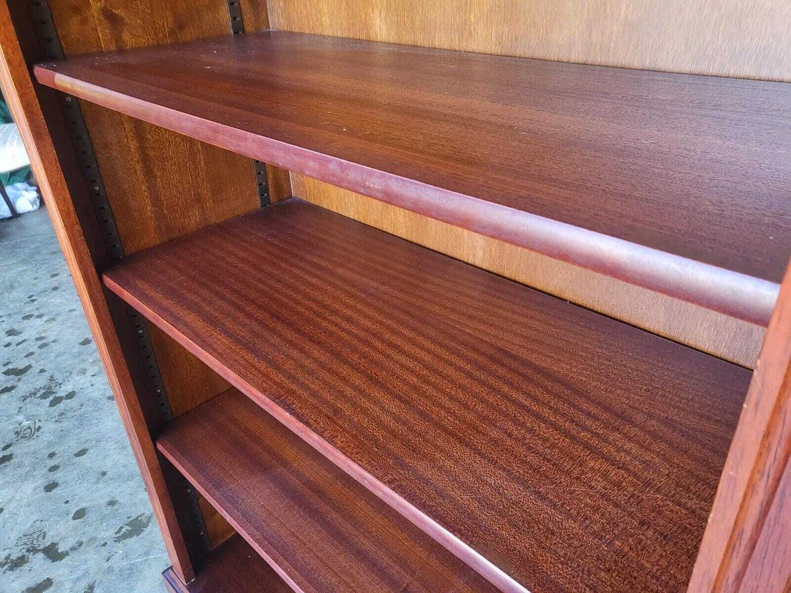 Antique Repro Mahogany Large Open Bookcase Adjustable Shelves photo vintage