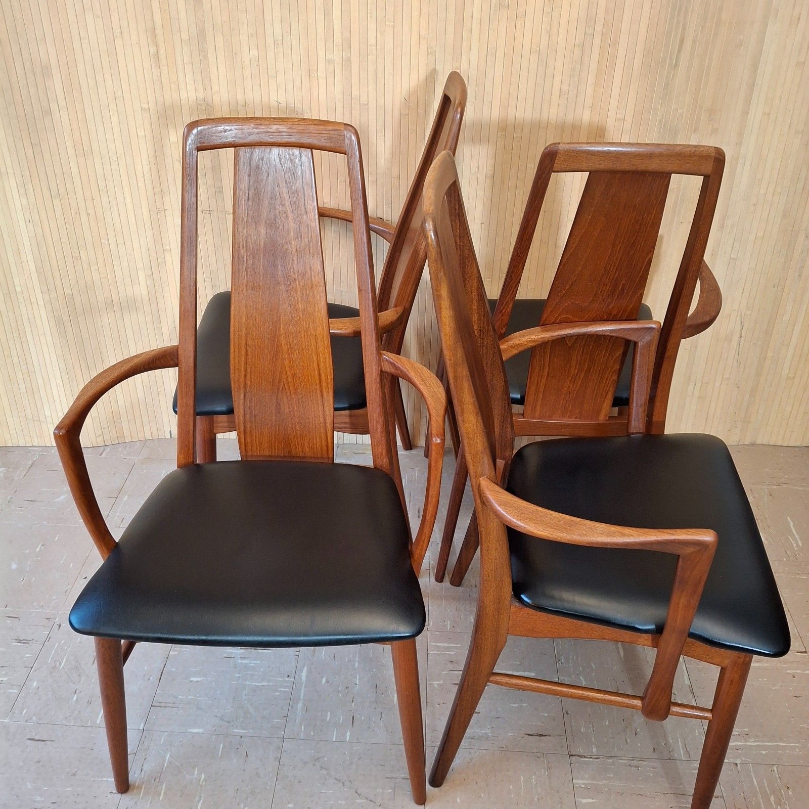 Price For 2 Fab Vintage Danish Teak Niels Koefoed Eva Dining Carver Chairs photo buy
