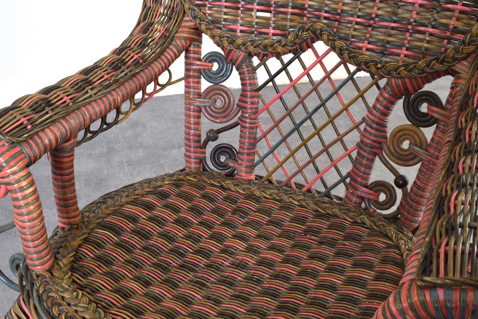 photo furniture American Victorian Wicker Armchair From Heywood Wakefield, 1910s.
