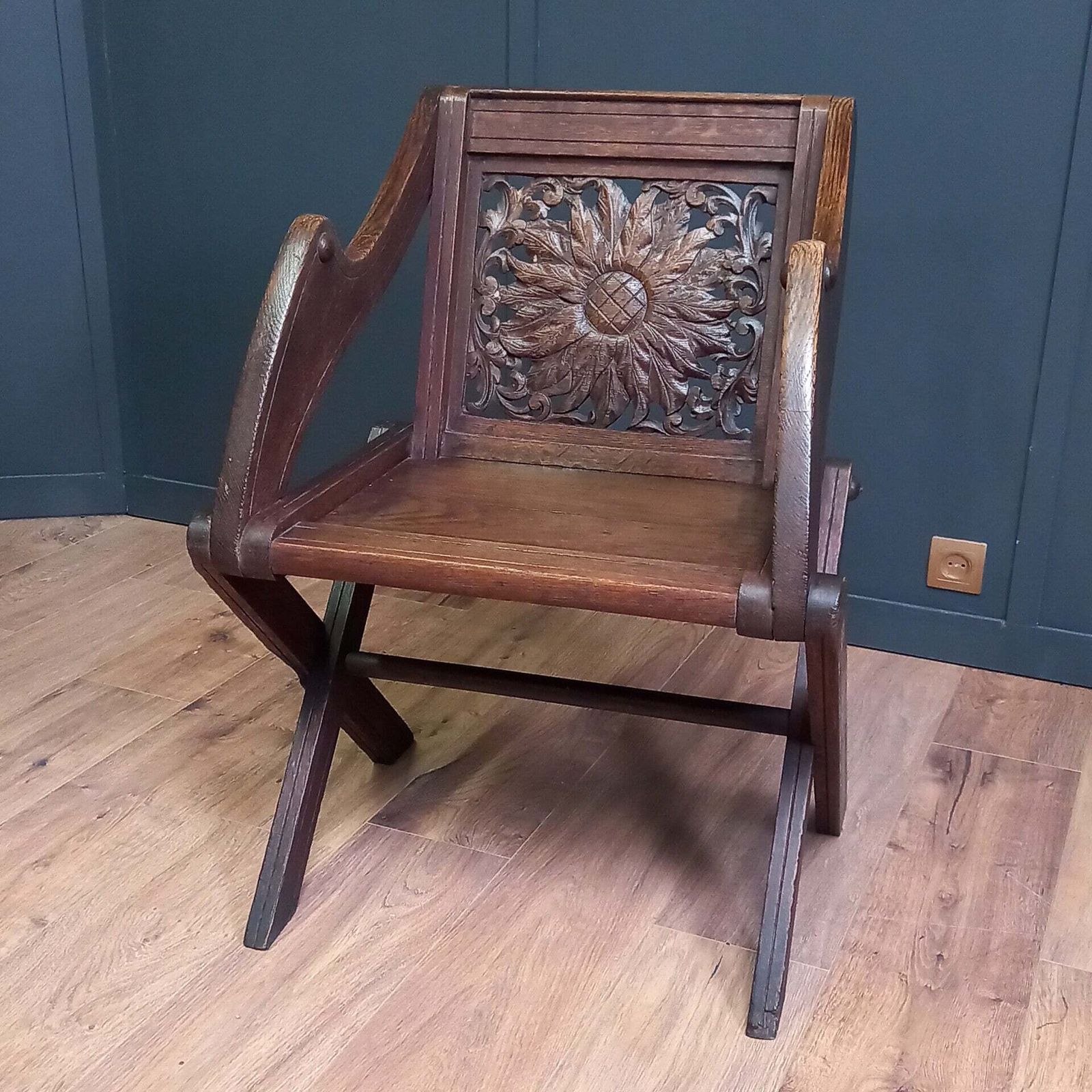 Antique Glastonbury Priest's Chair photo furniture