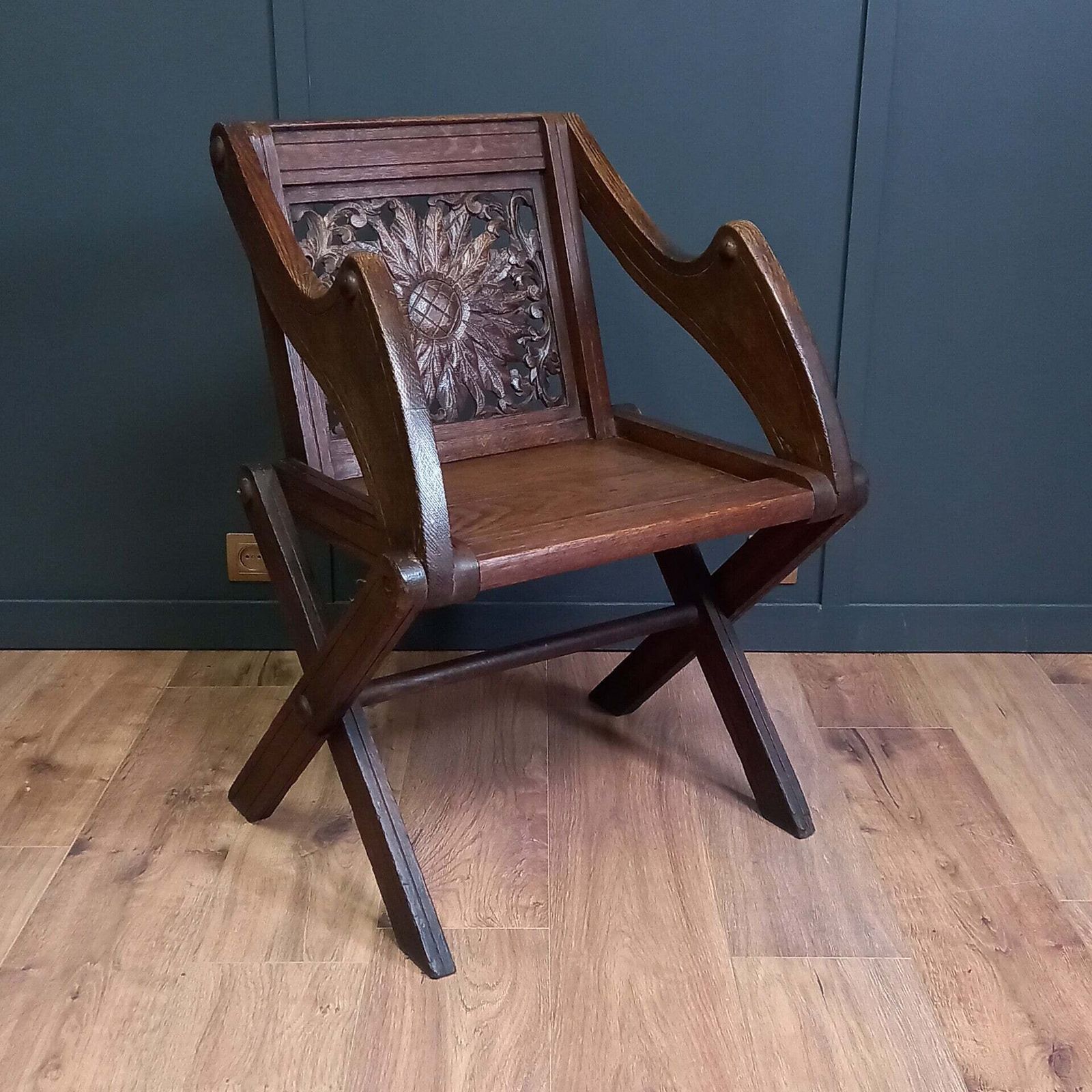 Antique Glastonbury Priest's Chair photo vintage