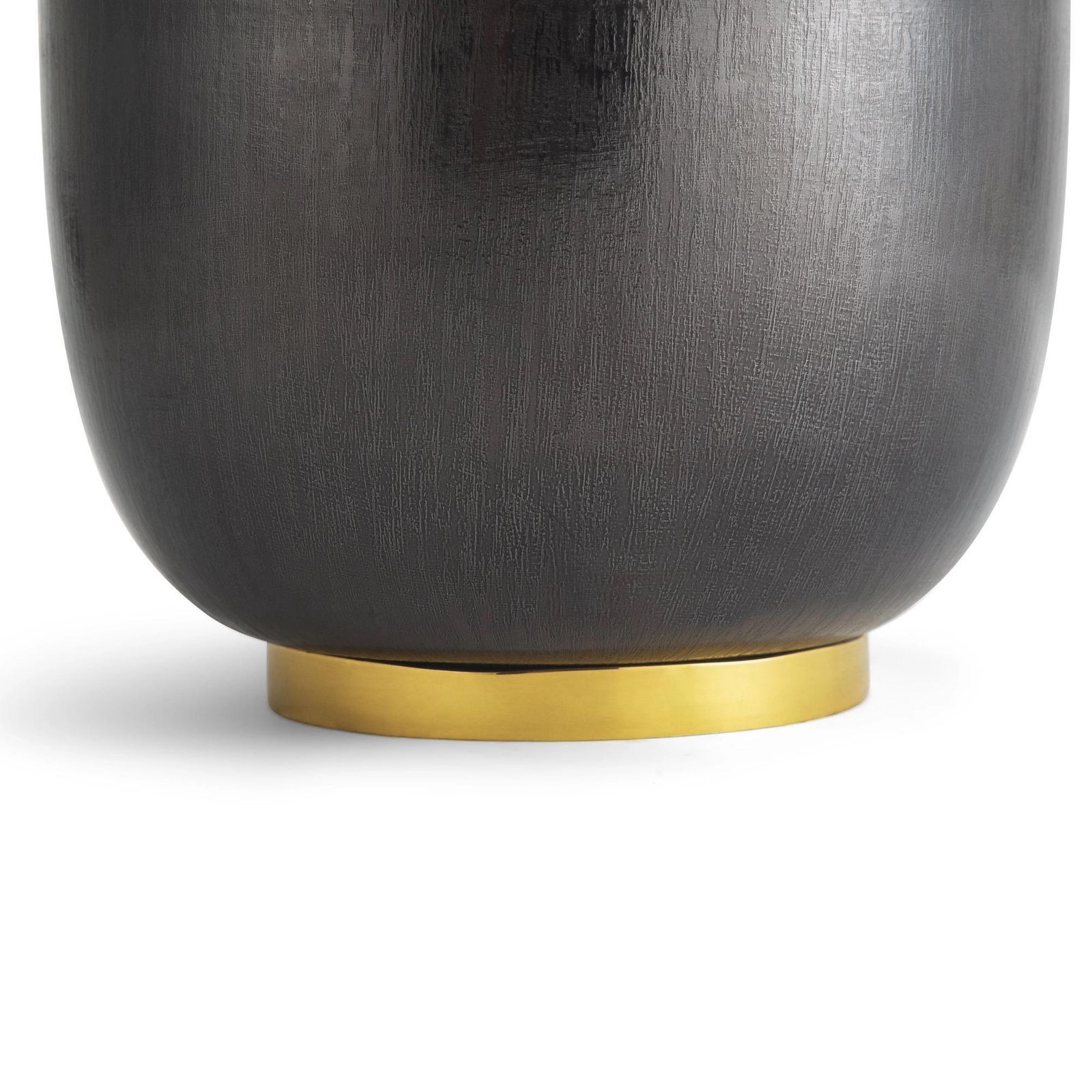 Pair Of Medium Contemporary Black And Gold Metal Anemone Vase photo Home Decor