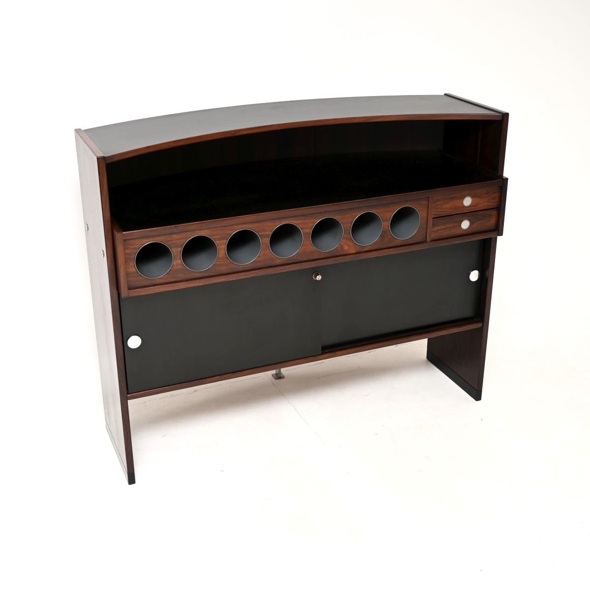 Danish Vintage Rosewood Drinks Bar And Stools By Erik Buch And Johannes Andersen photo vinterior