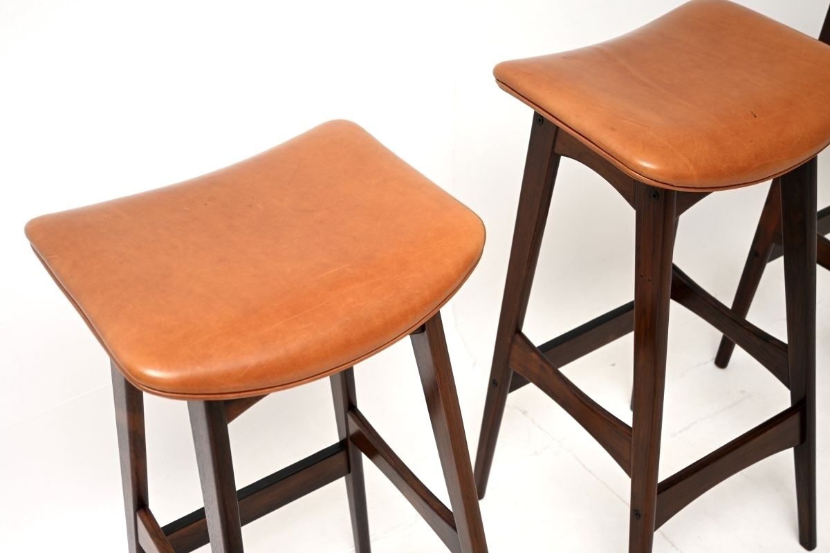 photo for sale Danish Vintage Rosewood Drinks Bar And Stools By Erik Buch And Johannes Andersen
