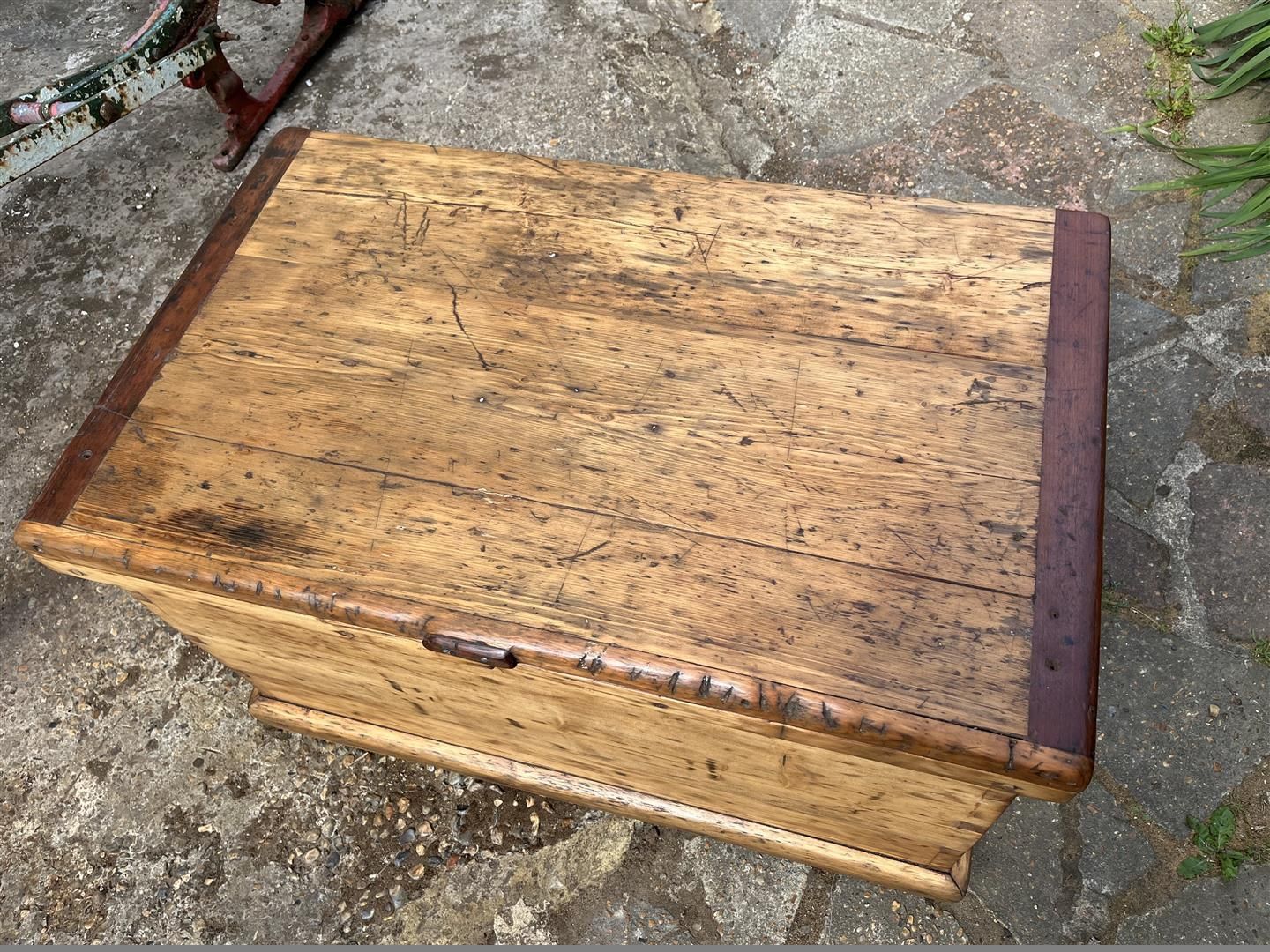 Large Antique Pine Blanket Box C.1900 photo 295.0