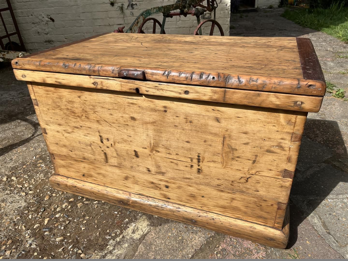 photo buy Large Antique Pine Blanket Box C.1900