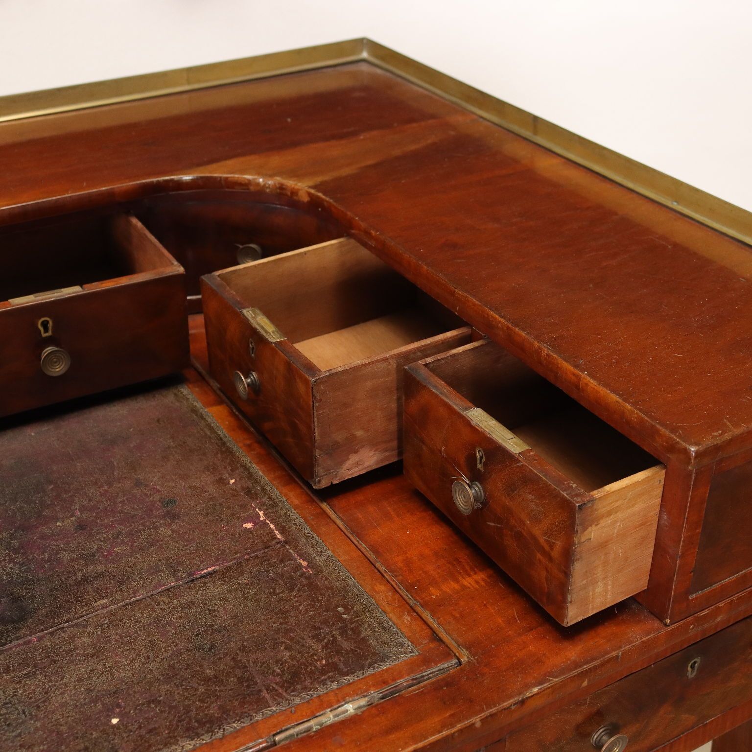 Ancient Writing Desk Carlton House George III '800 Mahogany Brass photo 2690.0