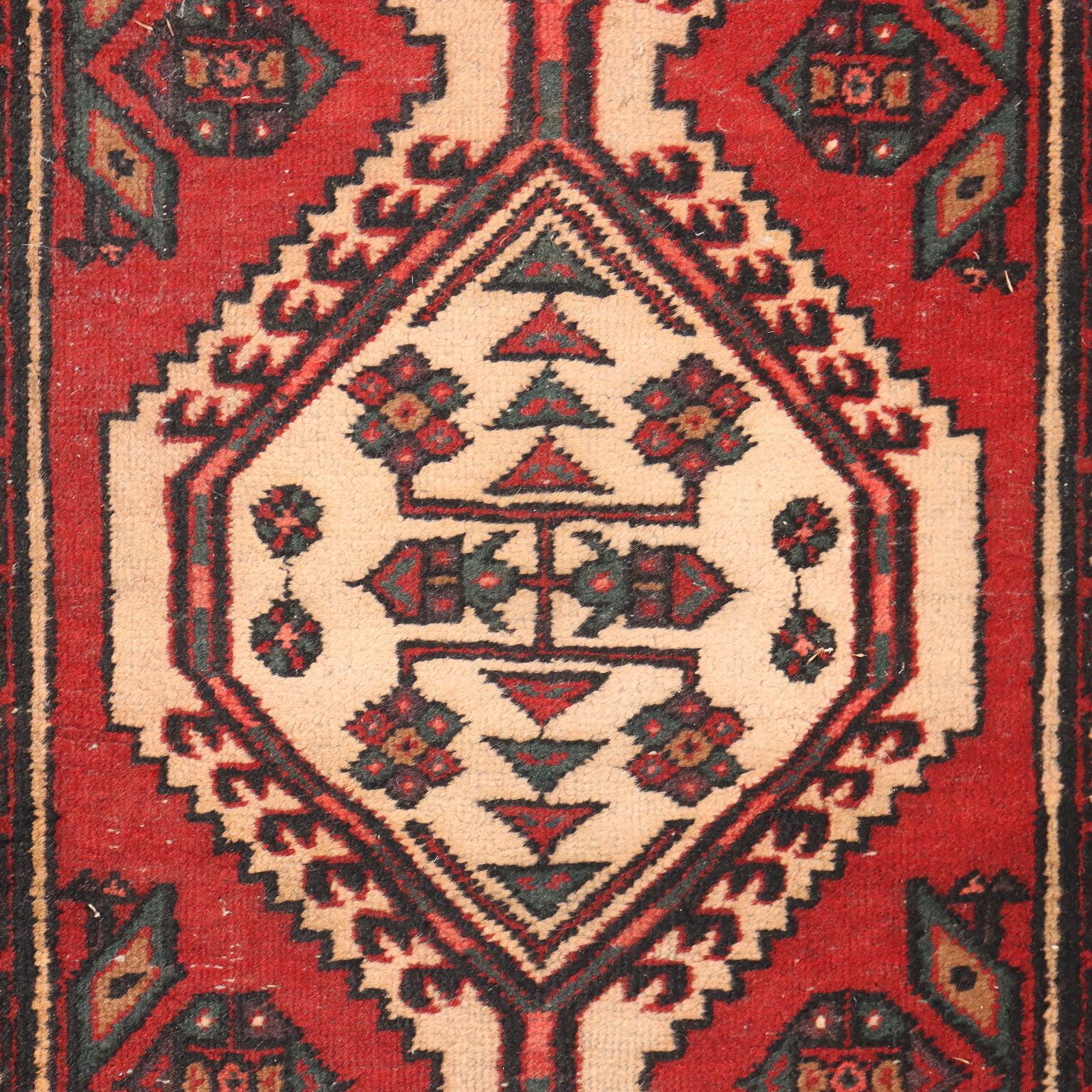 Ancient Asian Carpet Cotton Wool Heavy Knot Handmade photo for sale