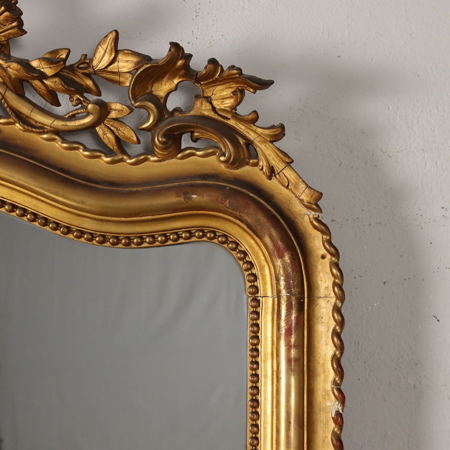 Antique Eclectic Mirror Gilded Wood Italy XIX Century photo 990.0