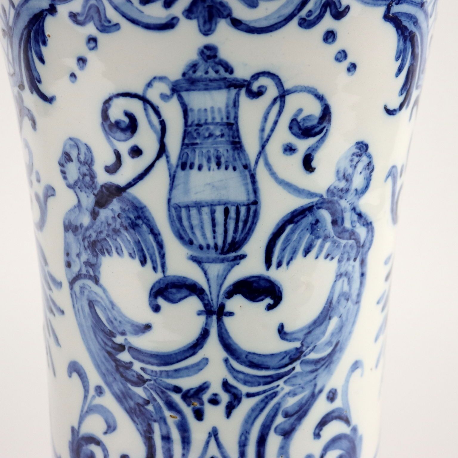 Antique Vase Man. Gien Majolica France XVIII Century photo for sale