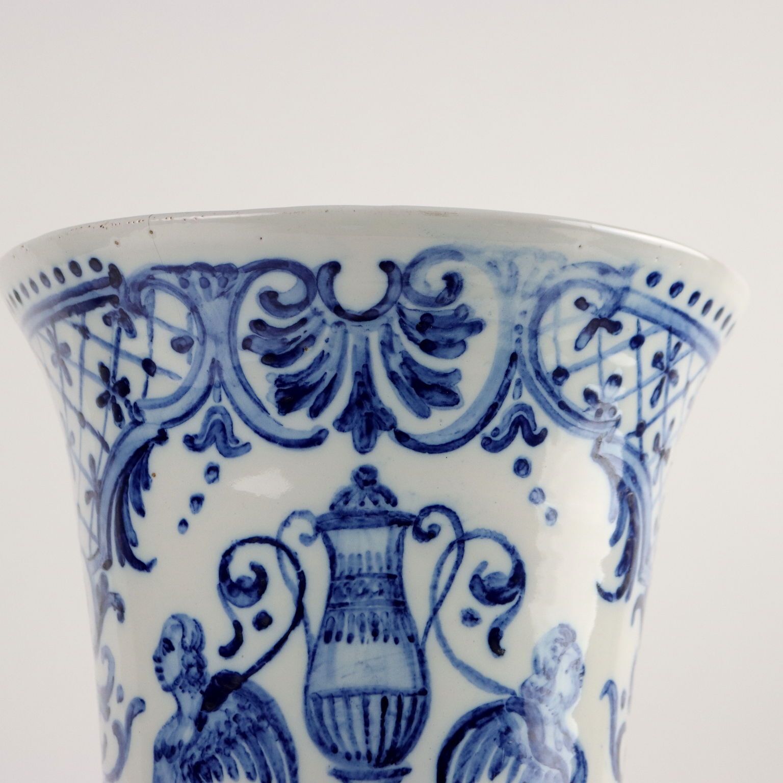 Antique Vase Man. Gien Majolica France XVIII Century photo Home Decor