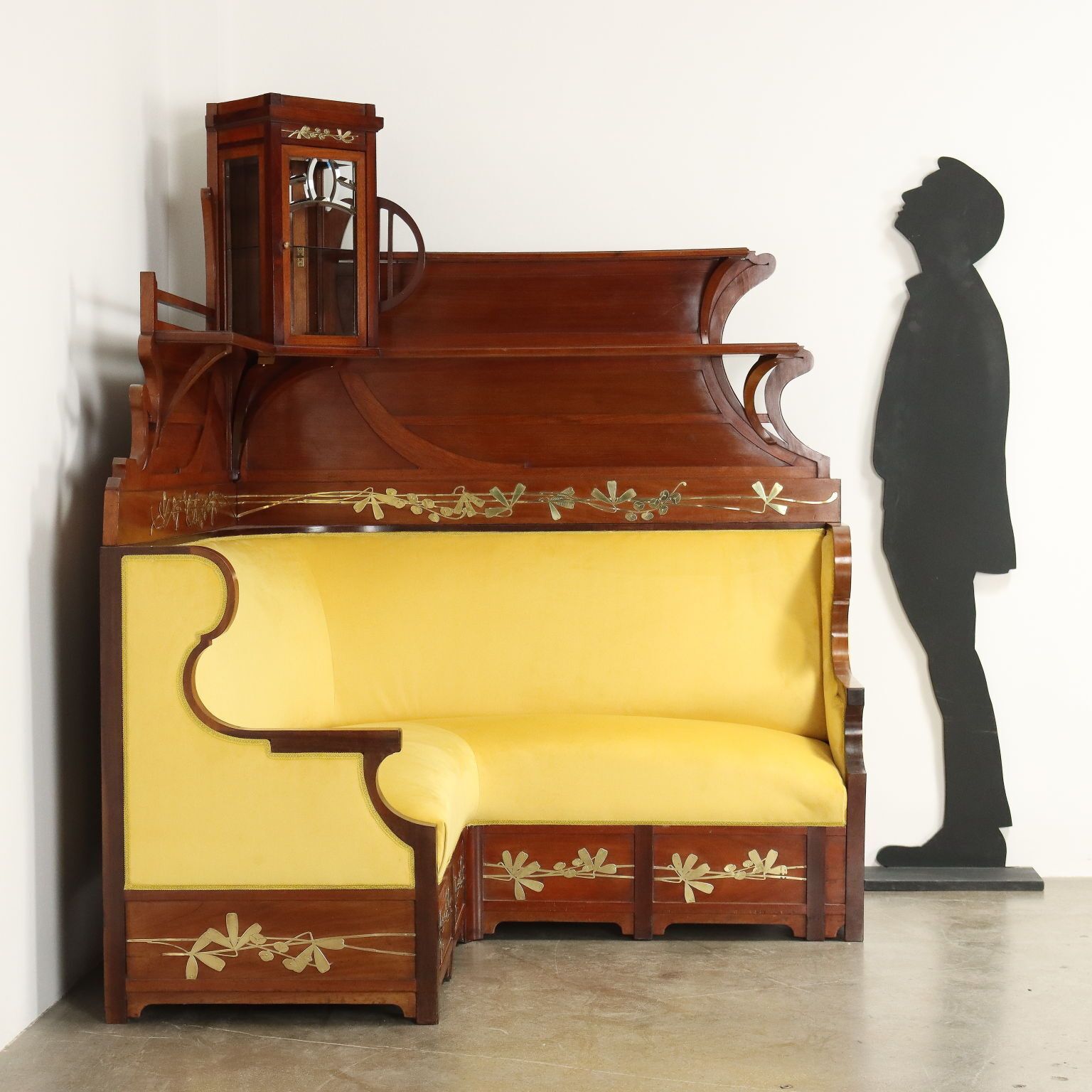 Corner Sofa Art Nouveau Mahogany Oak XIX Century photo furniture