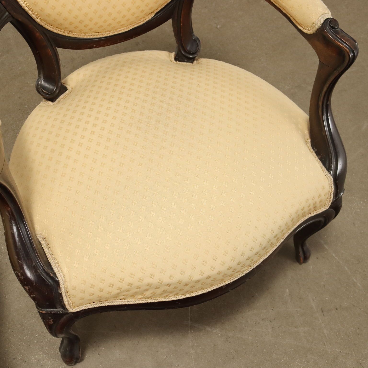 Fauteuils de style baroque en hêtre teinté, XXe siècle photo vintage