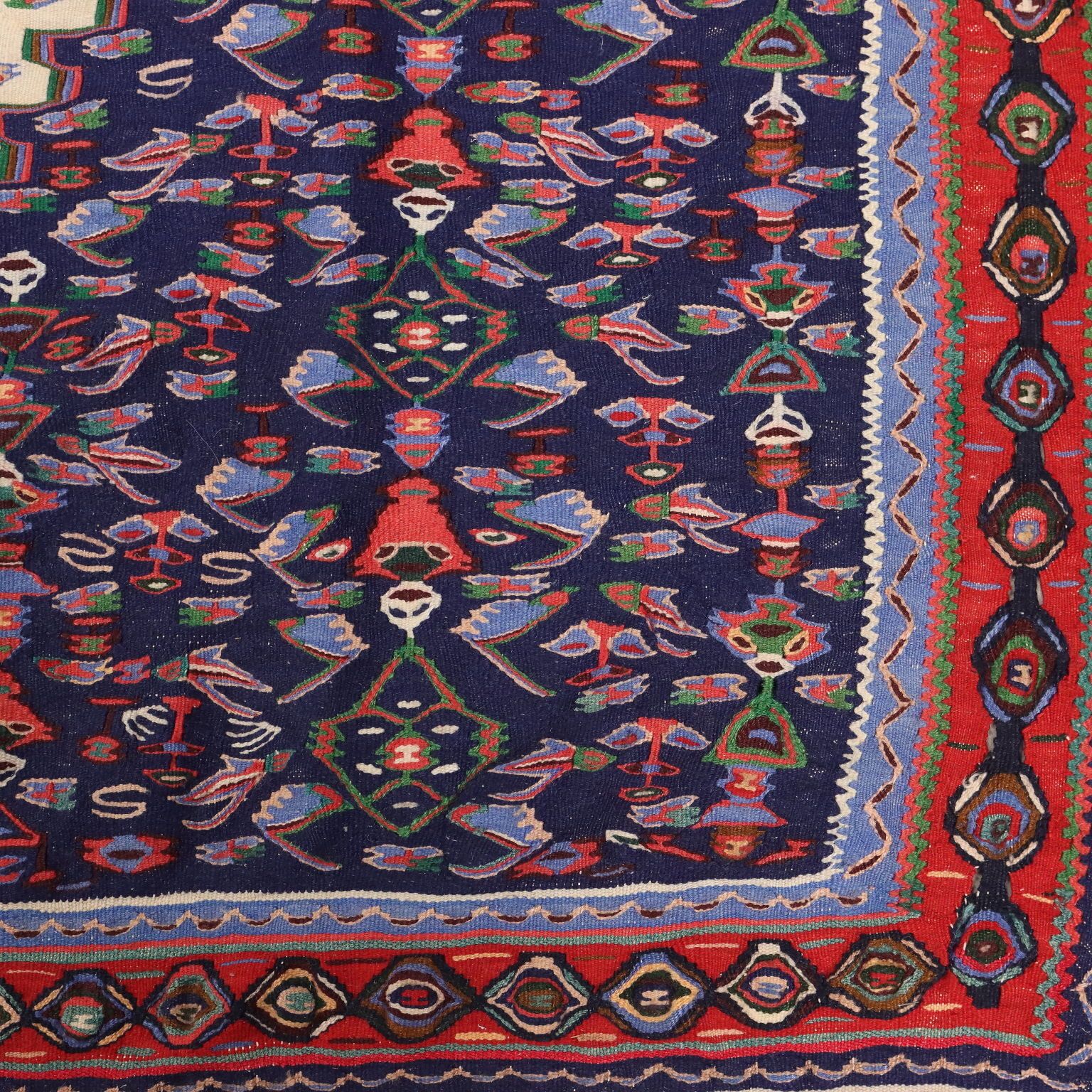 Antique Asian Carpet Cotton Wool Extra Thin Knot 114 X 79 In photo vinterior