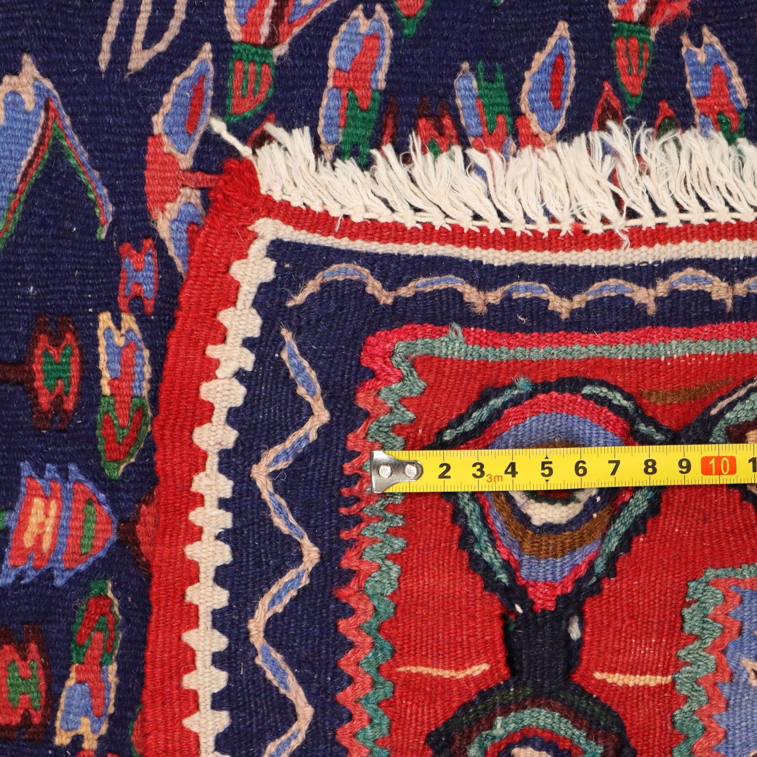 Antique Asian Carpet Cotton Wool Extra Thin Knot 114 X 79 In photo vintage